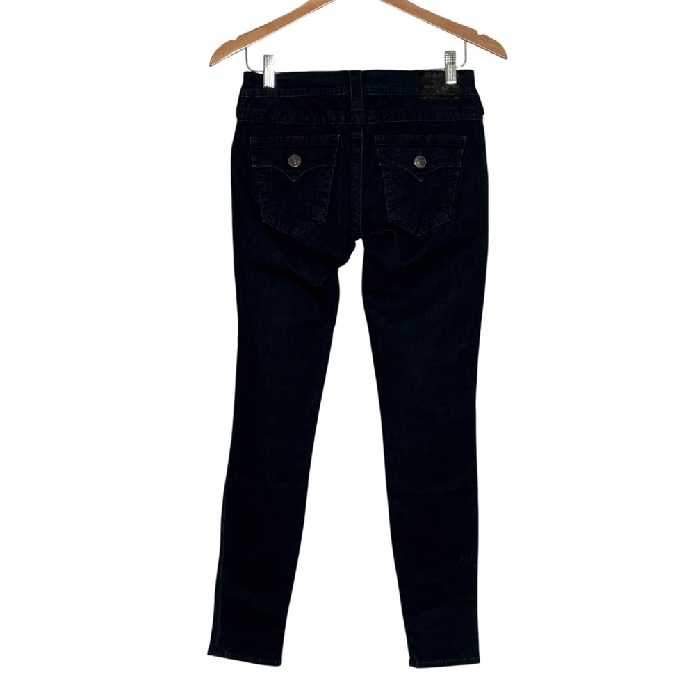 True Religion Casey Steel Panel Studded Skinny Jeans 27 USA Dark Wash RARE - Picture 6 of 14